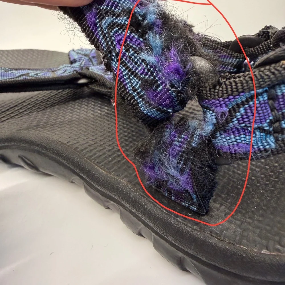 Teva Sandals Mens 8 Purple Blue Geometric Strappy Hiking Water Shoes Vintage